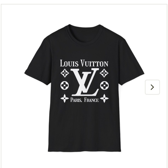 Louis Vuitton "Paris, France" #001 Designer Fitted T-Shirt. White & Black - Picture 4 of 7